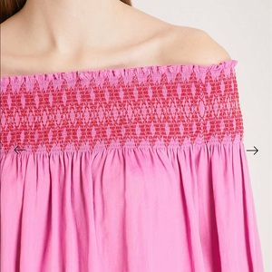 Maje Lofaur Smocked Embroidered Off-the-Shoulder